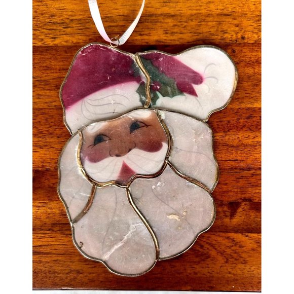 Vintage 70s Handmade Foiled Santa Claus Ornament Christmas Tree Decorati… - Picture 11 of 12